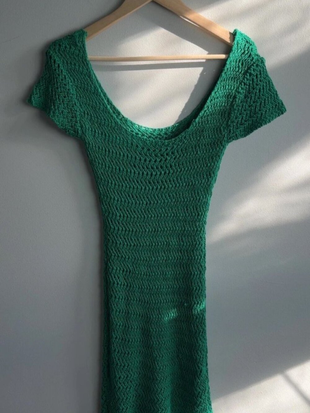Riley Hubatka x Peppermayo Green Crochet Knit Mini Dress Size S/M Knit Women’s - Picture 2 of 6